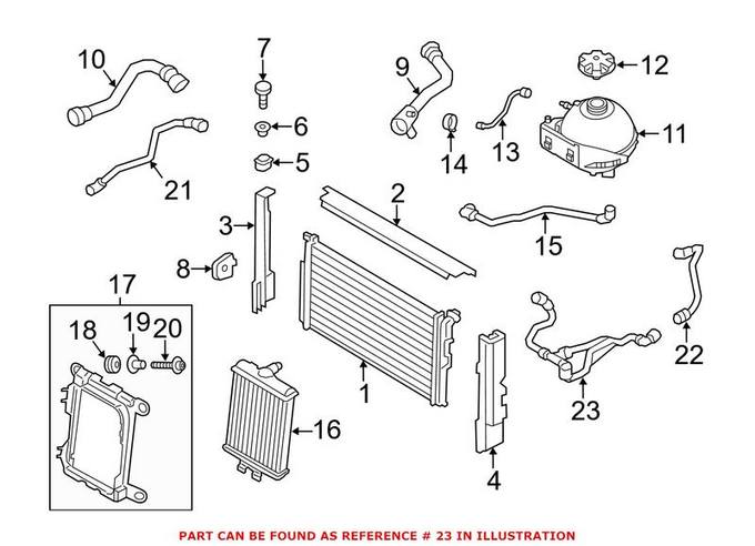 BMW Engine Coolant Hose - Lower 17127609532